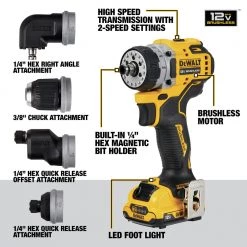 Dewalt DCD703F1 XTREME 12V MAX Brushless Lithium-Ion Cordless 5-In-1 Drill Driver Kit (2 Ah) - Compact & Powerful -Dewalt Sales dewndcd703f1 p