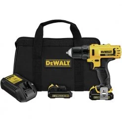 DeWalt DCD710S2 12V MAX Lithium-Ion 3/8 In. Cordless Drill Driver Kit With Keyless Chuck (1.5 Ah) - Compact, Lightweight, & Efficient