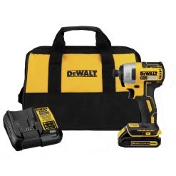 Dewalt DCF787C1 20V MAX Brushless Lithium-Ion 1/4" Cordless Impact Driver Kit with 1.5 Ah Battery - Compact & Lightweight Power Tool for Professionals