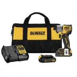 Dewalt DCF840C2 20V MAX Brushless Lithium-Ion 1/4 In. Cordless Impact Driver Kit with 2 Batteries (1.5 Ah) - Power Tools