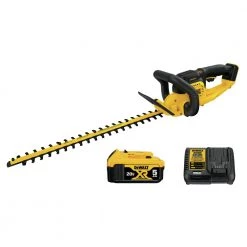 DeWalt DCHT820P1 20V MAX Brushed Lithium-Ion 22 In. Cordless Hedge Trimmer Kit (5 Ah) - Power and Precision for Your Yard