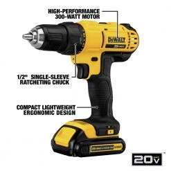 DEWALT DCK240C2 20V MAX Cordless Drill and Impact Driver Combo Kit, Compact, 1.3 Ah -Dewalt Sales dewndck240c2 j