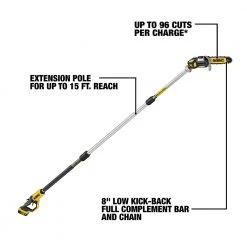 DEWALT DCPS620B 20V MAX XR Cordless Lithium-Ion Pole Saw (Tool Only) - Lightweight & Efficient -Dewalt Sales dewndcps620b f