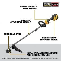 DEWALT DCST972B 60V MAX Brushless 17-Inch Cordless String Trimmer (Tool Only) -Dewalt Sales dewndcst972b e
