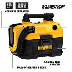 DeWalt DCV580H 20V MAX Cordless Wet/Dry Vacuum | Tool Only | Lightweight & Portable 19 DeWalt DCV580H 20V MAX Cordless Wet/Dry Vacuum | Tool Only | Lightweight & Portable -Dewalt Sales dewndcv580h g