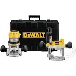 DeWalt DW618PK 2-1/4 HP EVS Fixed Base & Plunge Router Combo Kit with Hard Case | Woodworking Power Tool