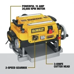 DeWalt DW735 13-Inch Thickness Planer, 120V 15 Amp, Two Speed, Corded Woodworking Tool -Dewalt Sales dewndw735 o