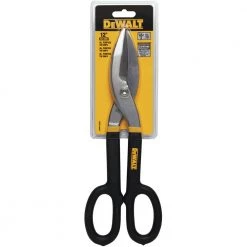DEWALT DWHT70287 12-Inch Tin Snips - Heavy Duty Aviation Snips for Cutting Metal Sheet, Comfort Grip Handle