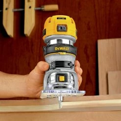 Dewalt DWP611 110V 7 Amp Variable Speed 1-1/4 HP Corded Compact Router with LED - Precision Woodworking Tool -Dewalt Sales dewndwp611 h