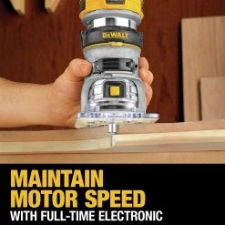 Dewalt DWP611 110V 7 Amp Variable Speed 1-1/4 HP Corded Compact Router with LED - Precision Woodworking Tool -Dewalt Sales dewndwp611 p