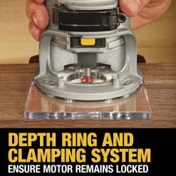 Dewalt DWP611 110V 7 Amp Variable Speed 1-1/4 HP Corded Compact Router with LED - Precision Woodworking Tool -Dewalt Sales dewndwp611 r