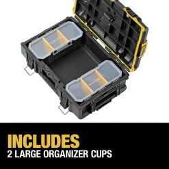 DEWALT DWST08165 14-3/4" x 14-3/4" x 7" TOUGHSYSTEM 2.0 Tool Box - Heavy-Duty Black Tool Storage -Dewalt Sales dewndwst08165 k