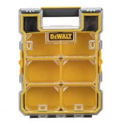 DeWalt DWST14735 Mid-Size Pro Organizer With Metal Latches - Yellow/Clear, 4.56 In. X 10.31 In. X 13.66 In. | Tool Storage Case