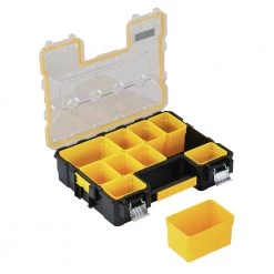 Dewalt DWST14825 Pro Organizer 14 In. x 17-1/2 In. x 4-1/2 In. Deep Tool Storage Case with Metal Latch - Yellow/Clear/Black