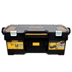 DEWALT DWST24075 12.72in x 24in x 11.2in Tote with Removable Organizer, Black - Heavy-Duty Tool Storage -Dewalt Sales dewndwst24075 b