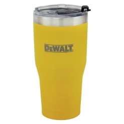 DeWalt DXC30OZTYS 30 Oz. Yellow Powder Coated Tumbler – Insulated Stainless Steel Water Bottle for Outdoor Adventures